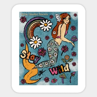 Stay Wild 70s Mermaid Sticker